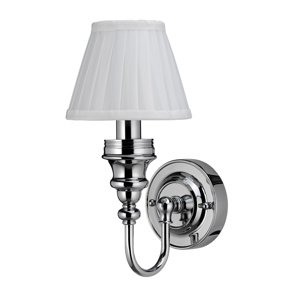 Burlington Ornate light with chrome base & white fine pleated shade 